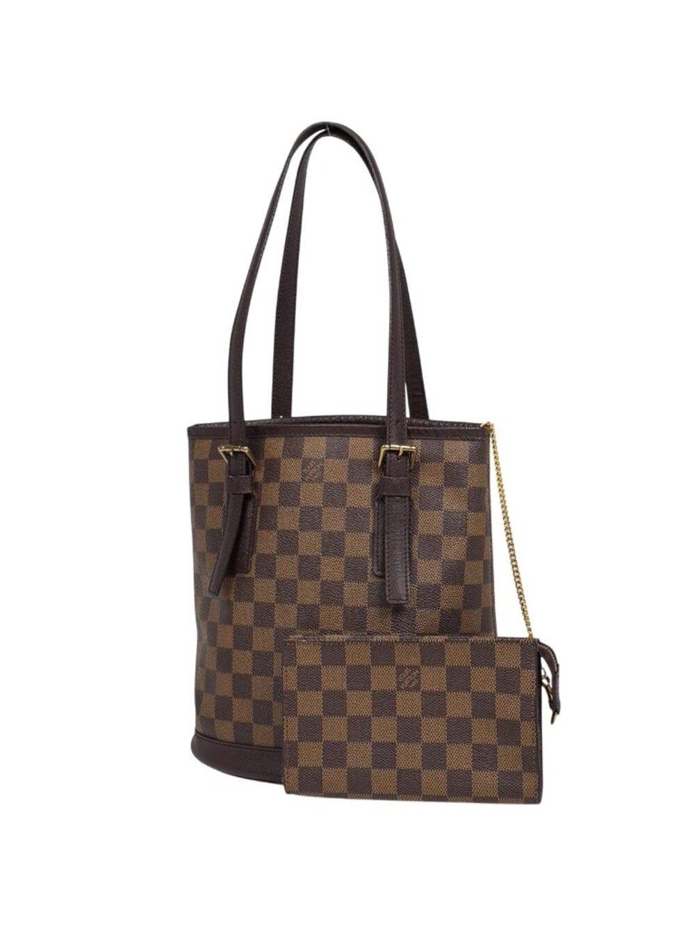 Louis Vuitton Marais Handbag Bucket Shoulder Tote Damier Brown